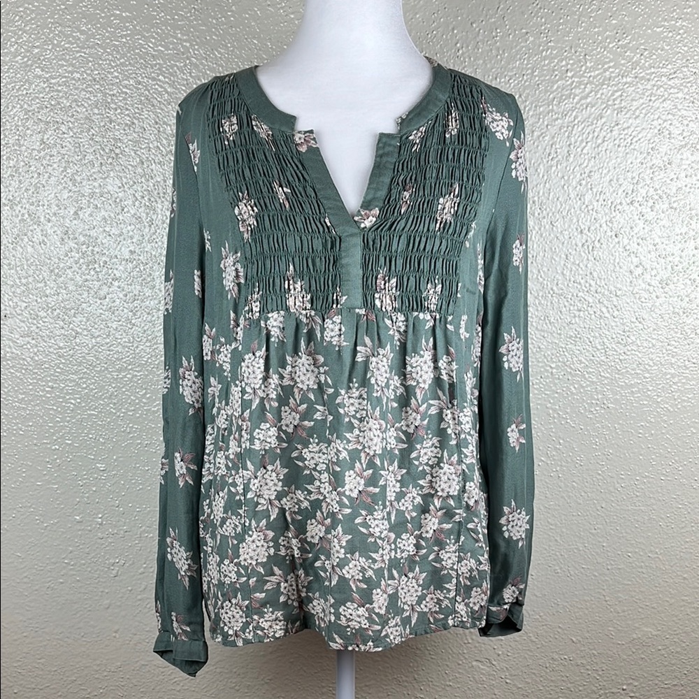 LUCKY BRAND/ Floral Green Women's Top